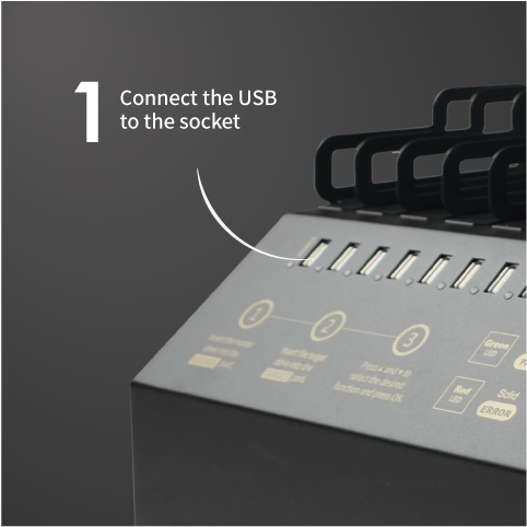 connect the usb to the socket